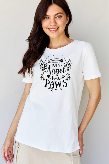 Women's MY ANGEL HAS PAWS Graphic T-Shirt