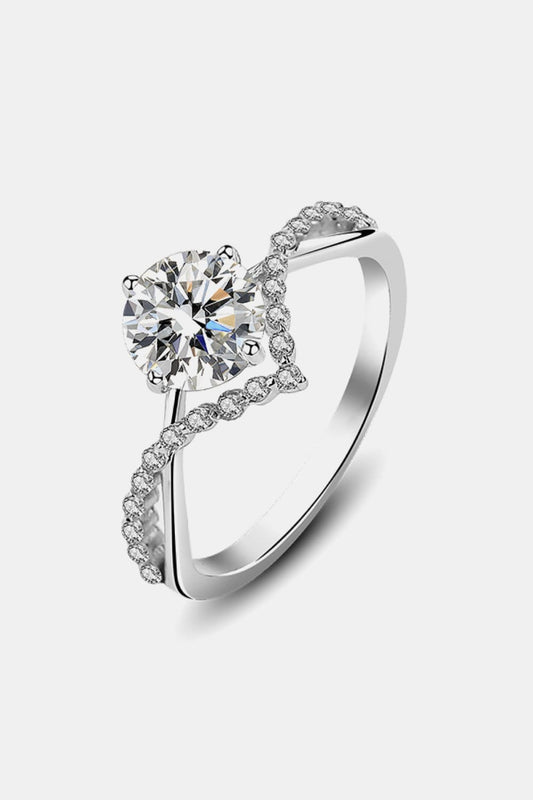 1 Carat Moissanite 925 Sterling Silver Zircon Ring