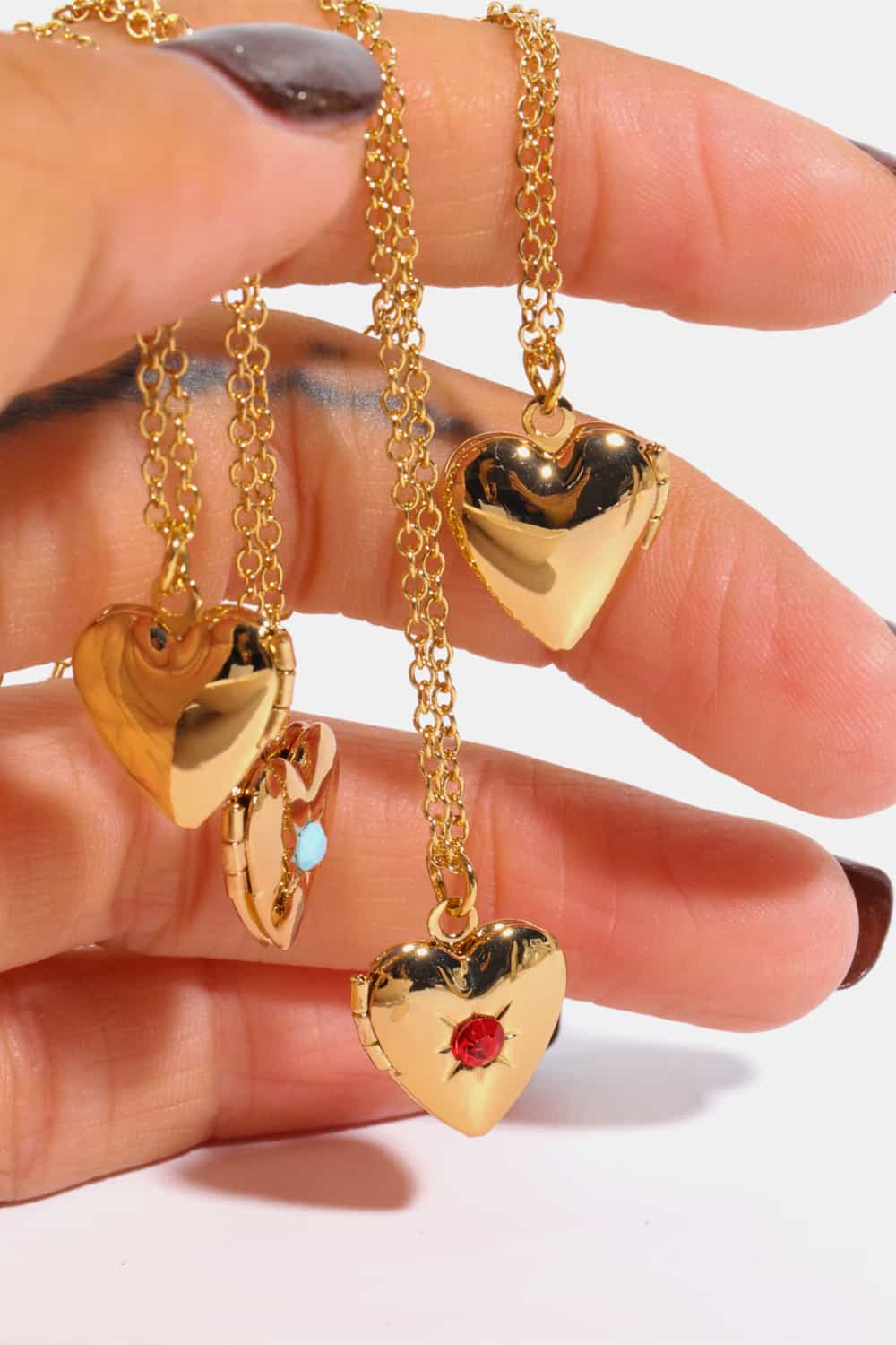 14K Gold-Plated Birthstone Heart Necklace