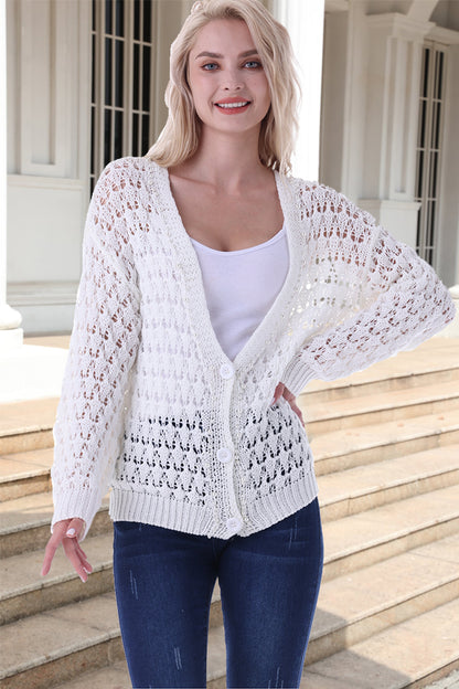 Women's Openwork Long Sleeve Cardigan