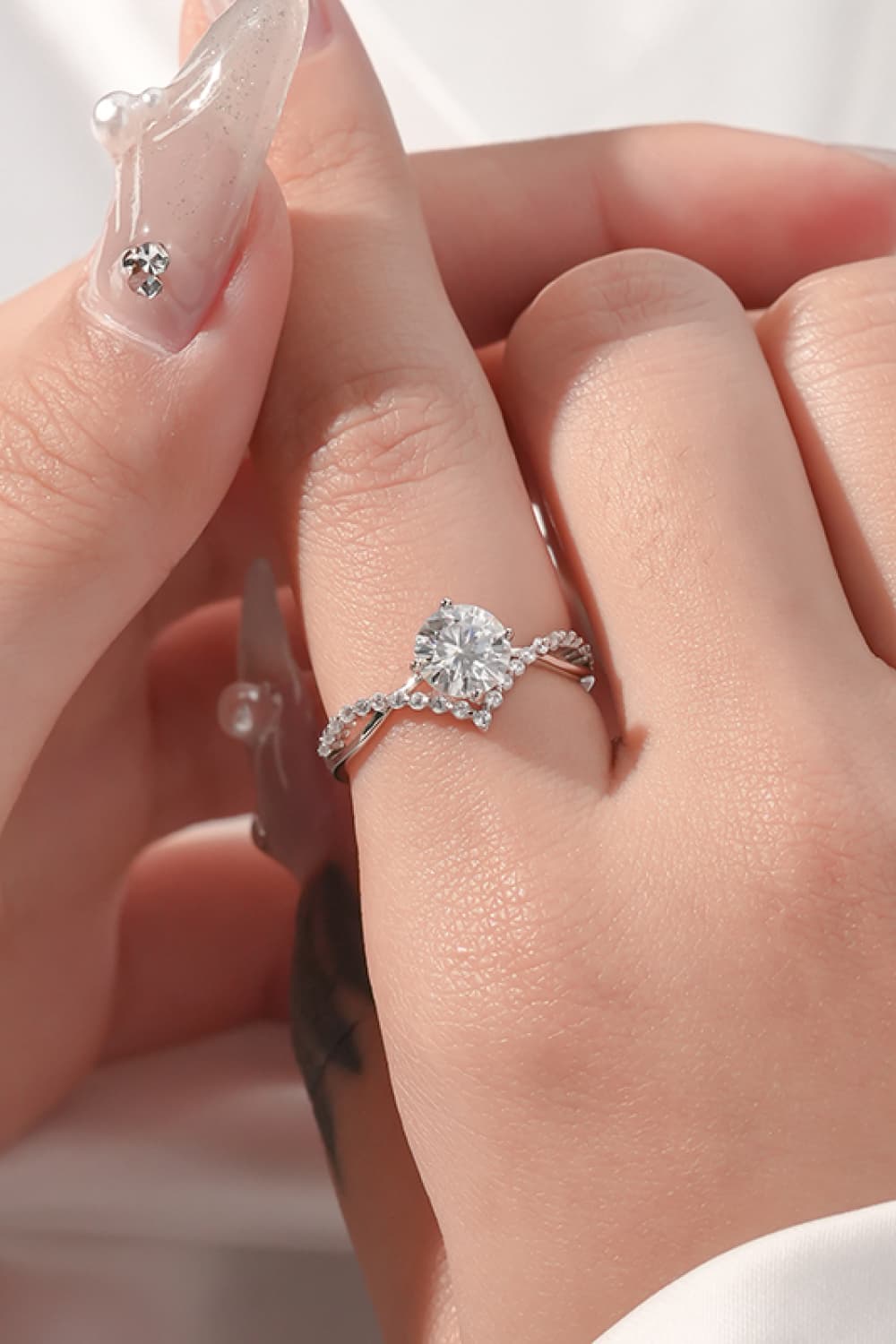 1 Carat Moissanite 925 Sterling Silver Zircon Ring