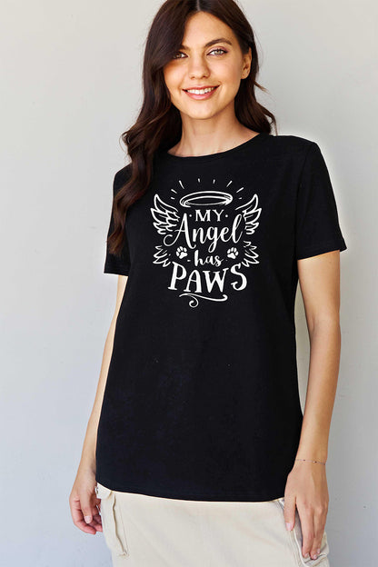 Women's MY ANGEL HAS PAWS Graphic T-Shirt