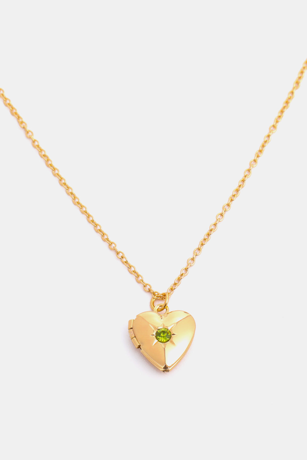 14K Gold-Plated Birthstone Heart Necklace