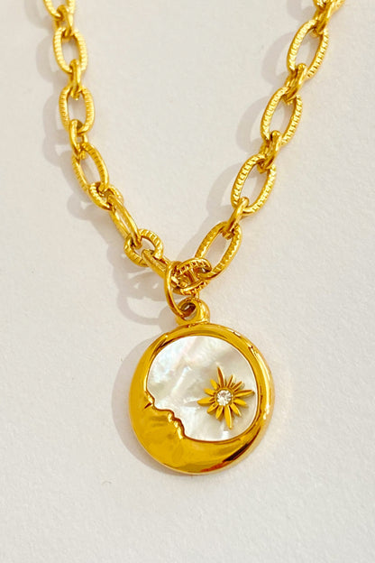 18K Gold-Plated Sun/Moon Necklace