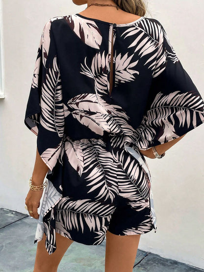 Women's Printed V-Neck Romper