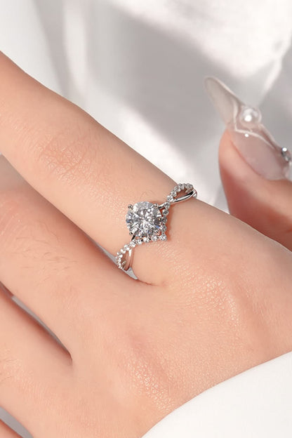 1 Carat Moissanite 925 Sterling Silver Zircon Ring