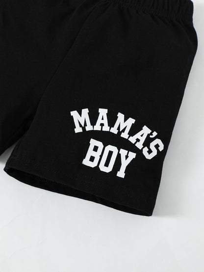 Boy's Toddler MAMA'S BOY Hoodie and Shorts Kit